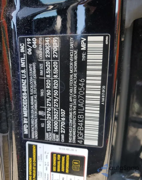 2020 Mercedes-Benz Gle 350 4Matic from USA, damaged, VIN 4JGFB4KB1LA070546